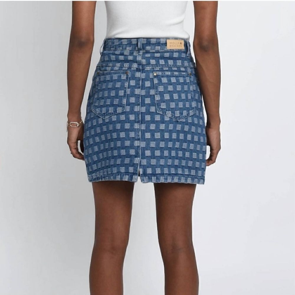 Molly Bracken Printed Denim MiniSkirt for Women - Picture 3 of 10